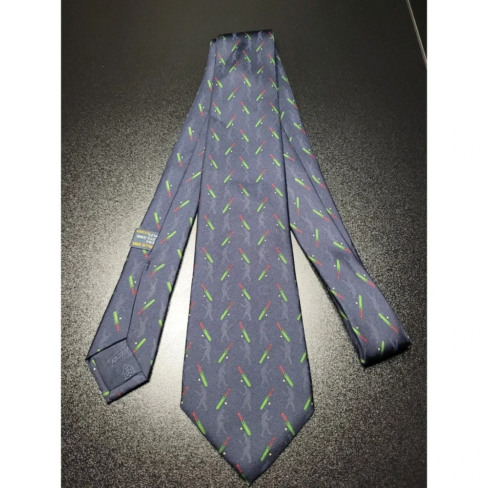 Gucci Men's Necktie Blue Cricket Bat Silk 3.75